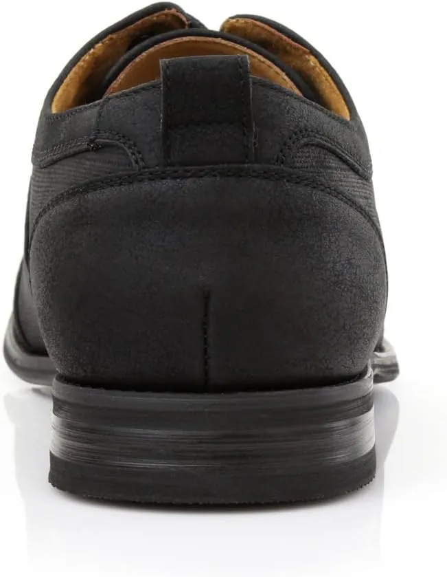 Ferro Aldo Mens Classic Cap-Toe Lace Up Derby Dress Shoes