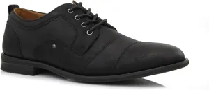 Ferro Aldo Mens Classic Cap-Toe Lace Up Derby Dress Shoes
