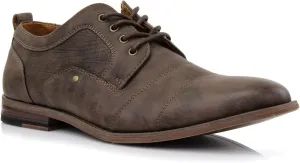 Ferro Aldo Mens Classic Cap-Toe Lace Up Derby Dress Shoes