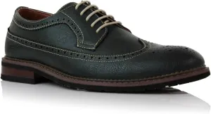 Ferro Aldo Phillip MFA19312 Mens Classic Brogue Wingtip Perforated Derby Dress Shoes