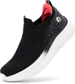 FitVille Women's Slip On Shoes Wide Walking Shoes for Women Slip On Sneakers for Flat Feet Plantar Fasciitis with Arch Support