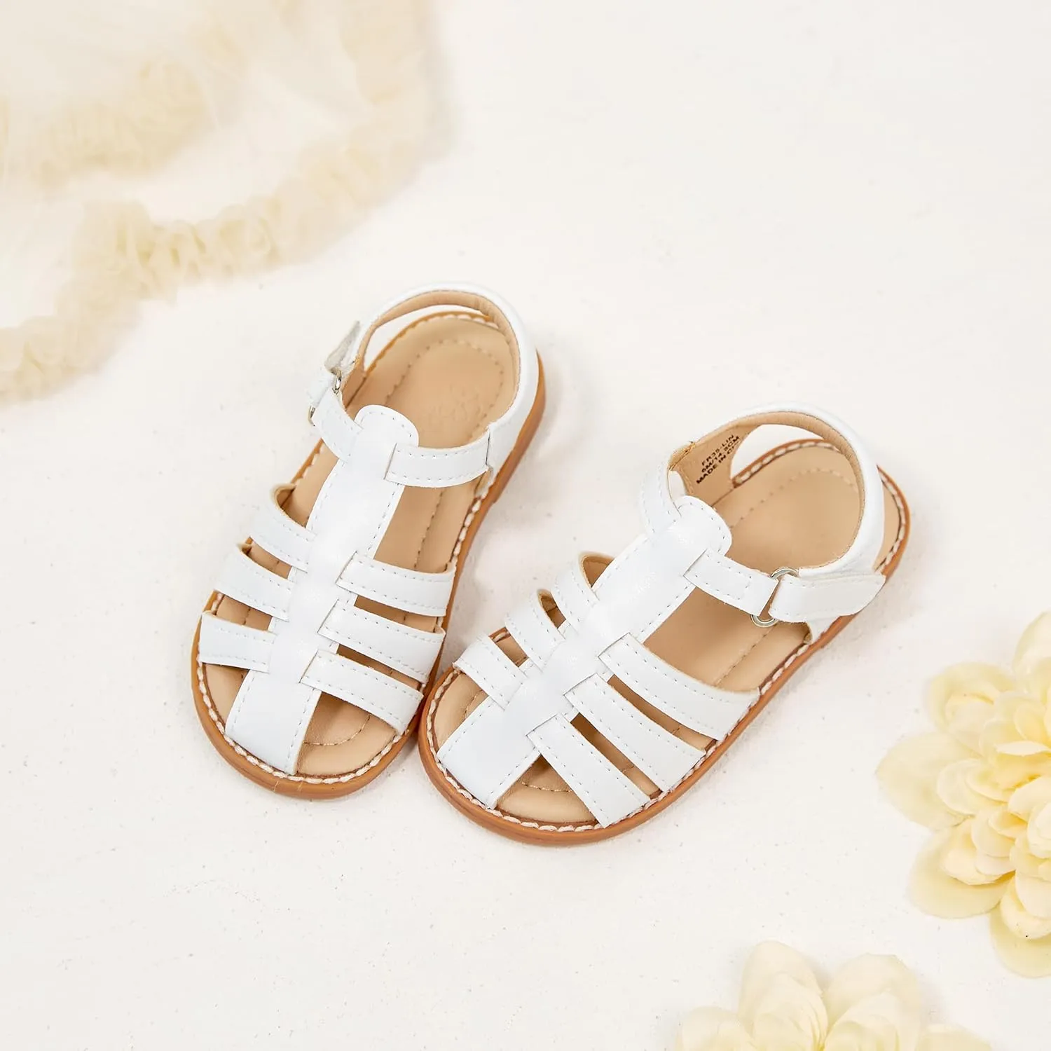 Flaryzone Toddler Little Girls Glitter Flower Open-Toe Flat Dress Sandals Summer Shoes