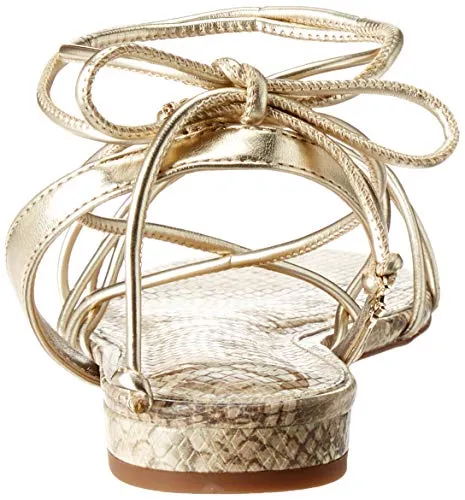 Flat Sandals Molten Up Sandals Lightweight Gold Lace Strappy Womens Tihana Worldwide coverage Edelman Sam