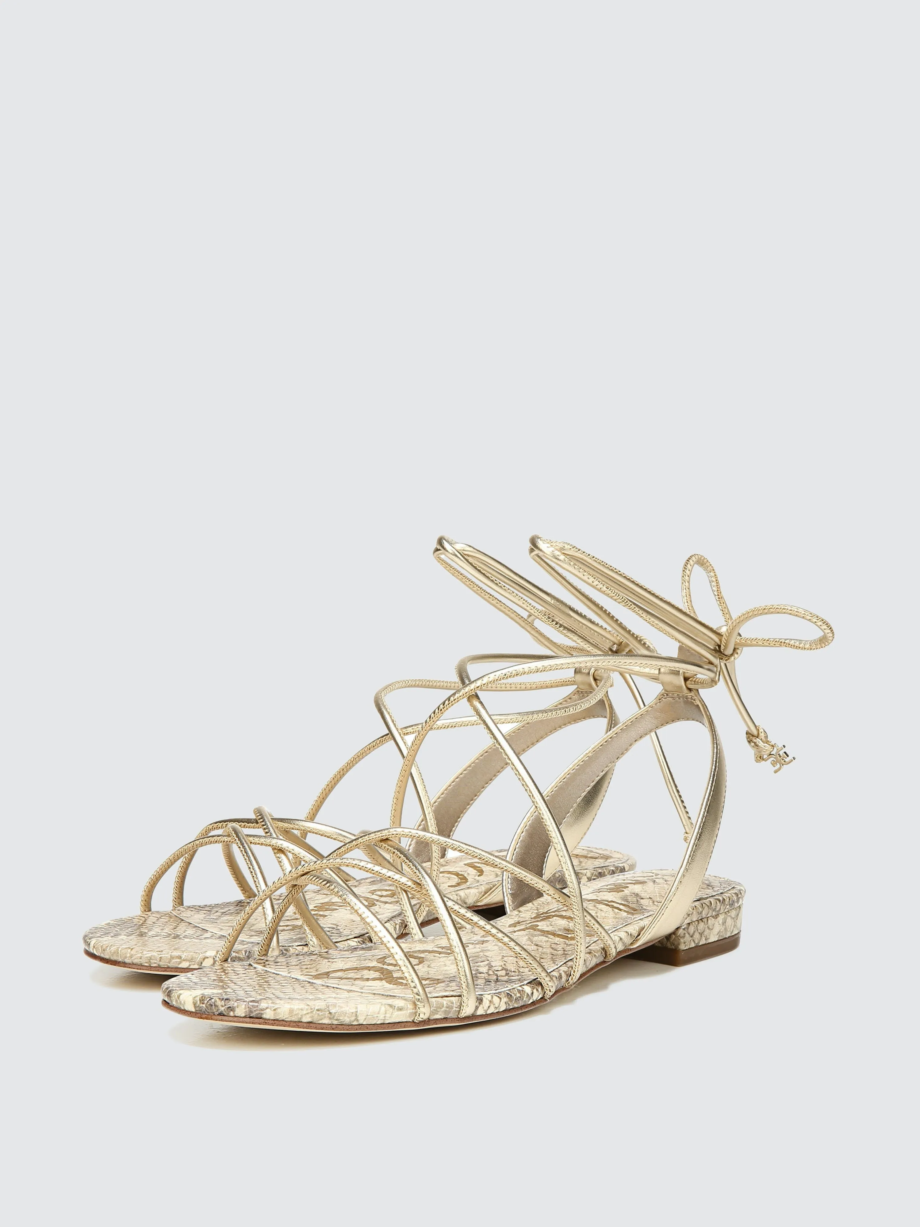 Flat Sandals Molten Up Sandals Lightweight Gold Lace Strappy Womens Tihana Worldwide coverage Edelman Sam