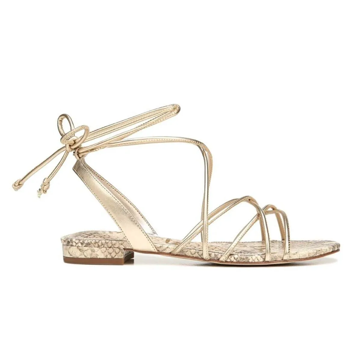 Flat Sandals Molten Up Sandals Lightweight Gold Lace Strappy Womens Tihana Worldwide coverage Edelman Sam