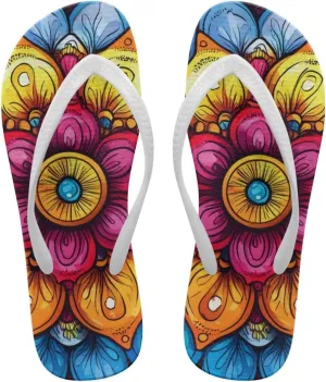 Flip Flops for Women EVA Sole Yoga Mat Comfortable Summer Beach Walking Thong Cushion Sandals Slip On Outdoor Indoor