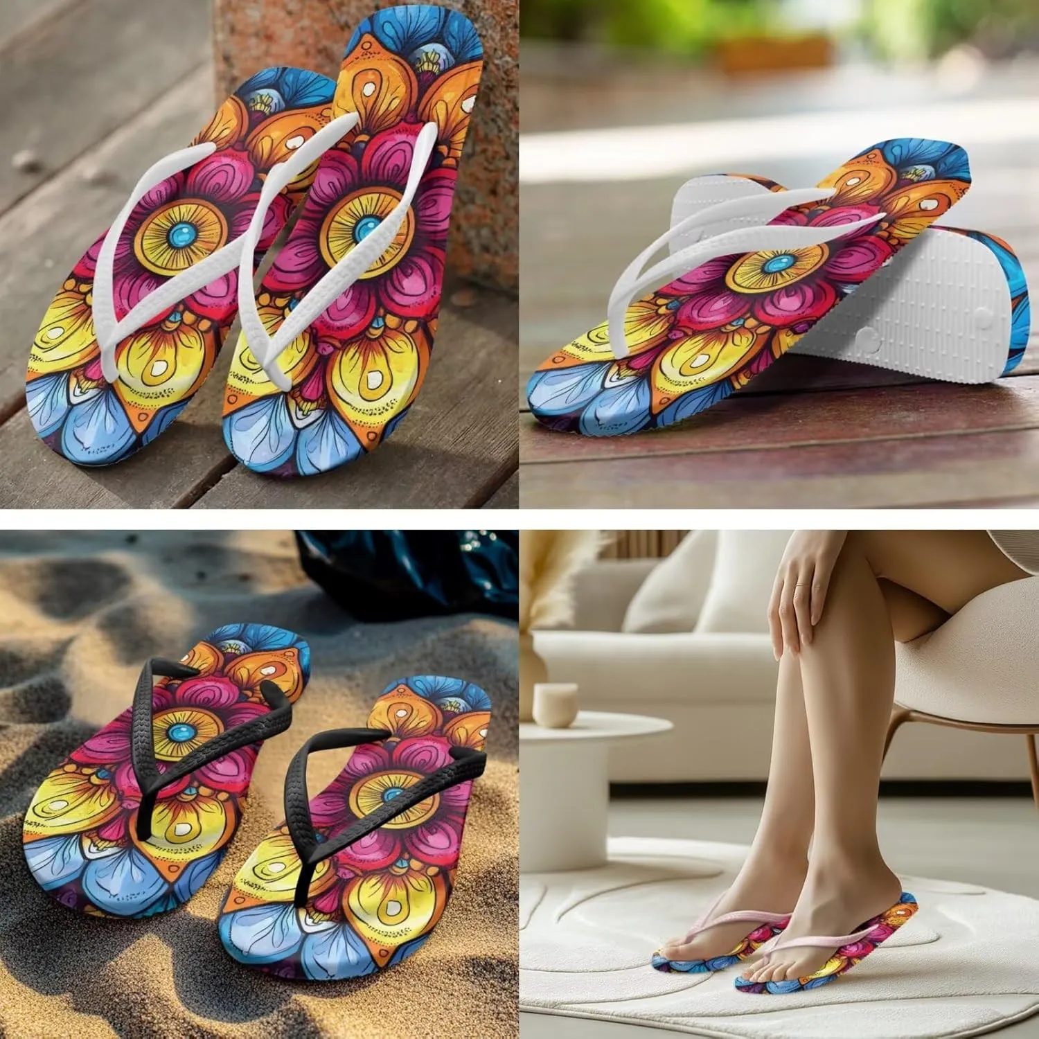 Flip Flops for Women EVA Sole Yoga Mat Comfortable Summer Beach Walking Thong Cushion Sandals Slip On Outdoor Indoor