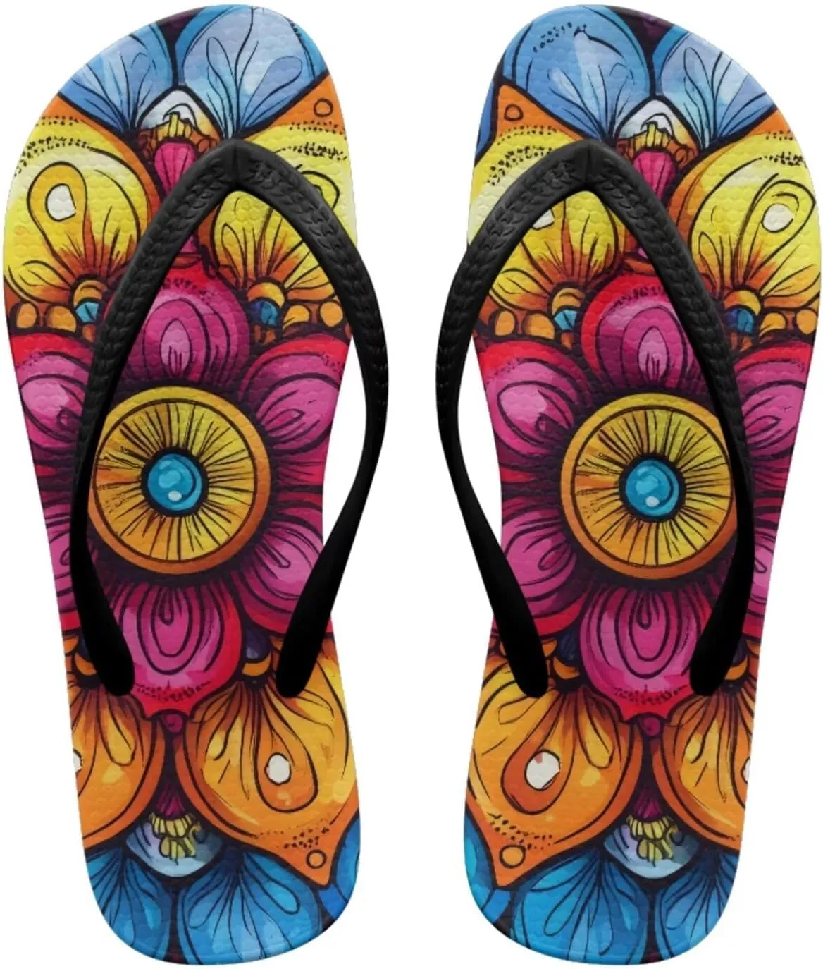 Flip Flops for Women EVA Sole Yoga Mat Comfortable Summer Beach Walking Thong Cushion Sandals Slip On Outdoor Indoor