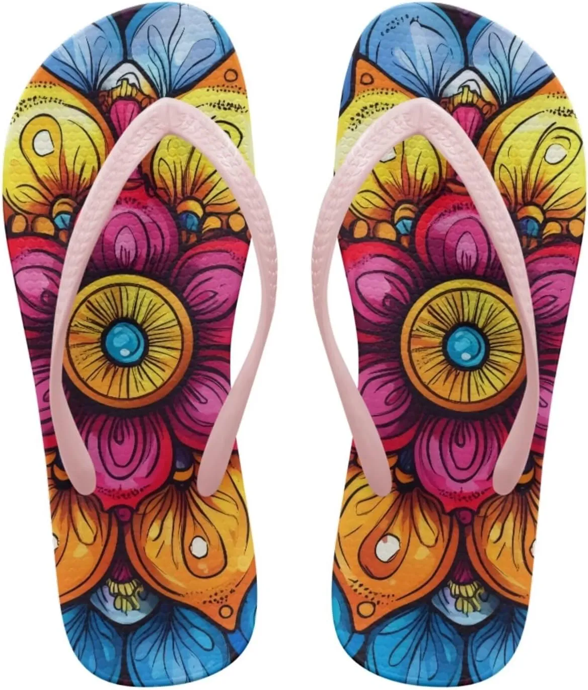 Flip Flops for Women EVA Sole Yoga Mat Comfortable Summer Beach Walking Thong Cushion Sandals Slip On Outdoor Indoor