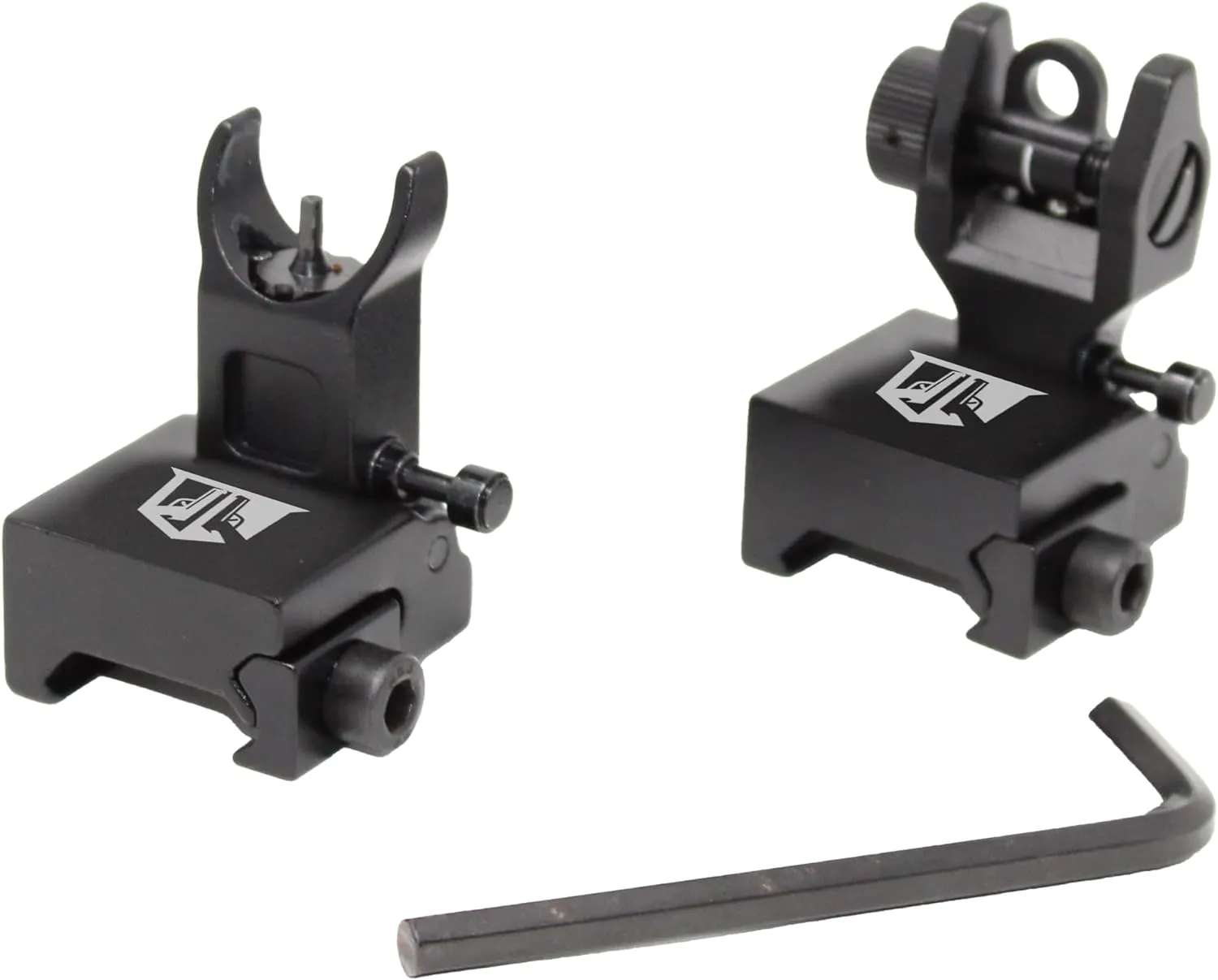 Flip Up Iron Sights - Rapid Transition Gun Sights - BUIS Flip Up Sights Rail Mount Rifle Iron Sights - Flip Up Back Up Iron Sights Front and Rear Flip Up Rifle Sights Set Pop Up Sights