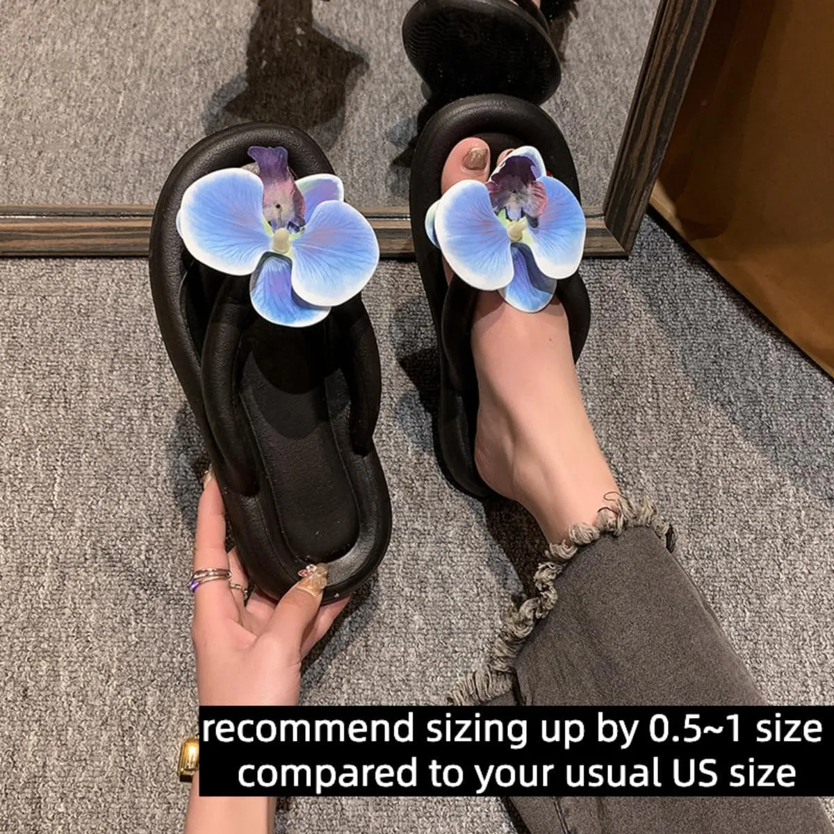 Flower Slippers Cute Flip Flops Summer Beach Soft Sole Kawaii Preppy Slides Indoor Outdoor for Women Men