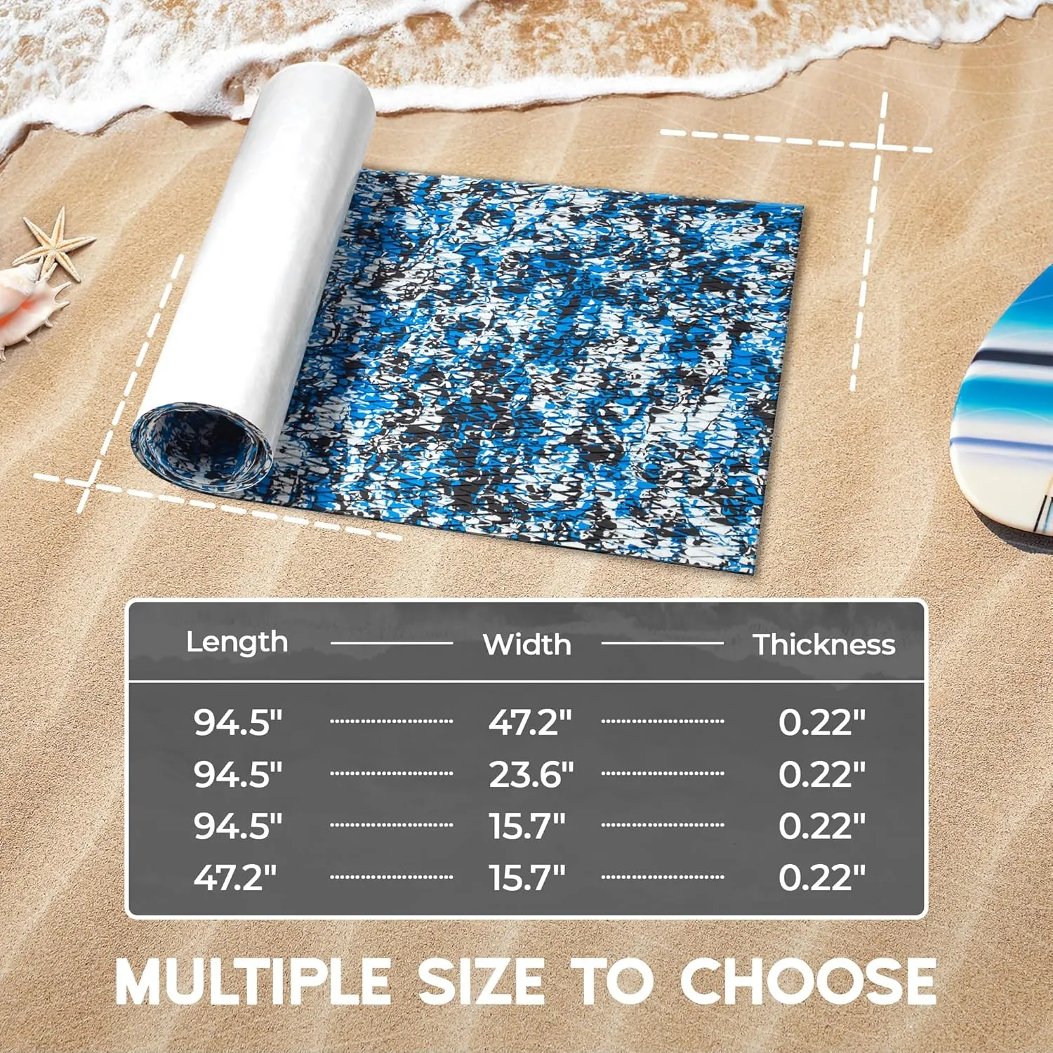 FOCEAN Boat Flooring - EVA Foam Boat Decking - Marine Flooring Marine Mats for Boats RV Yacht Kayak 94.5"x 47.2"/23.6"/15.7"