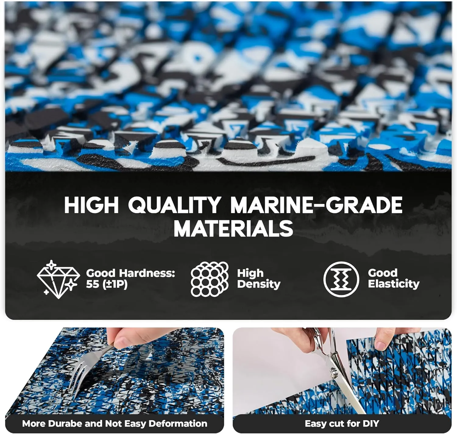 FOCEAN Boat Flooring - EVA Foam Boat Decking - Marine Flooring Marine Mats for Boats RV Yacht Kayak 94.5"x 47.2"/23.6"/15.7"