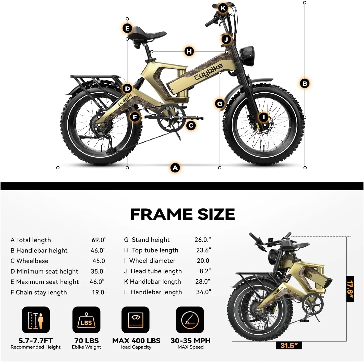 Foldable Electric Bike for Adults, 2000W Peak Motor Ebike, 48V 25AH Removable Battery, 20"x4.0" Fat Tires 35MPH Dirt Bike, 100 Miles Hydraulic Disc Brake Magnesium alloy Frame Folding Mountain Bicycle