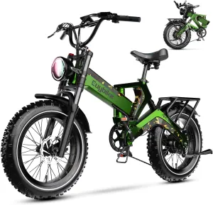 Foldable Electric Bike for Adults, 2000W Peak Motor Ebike, 48V 25AH Removable Battery, 20"x4.0" Fat Tires 35MPH Dirt Bike, 100 Miles Hydraulic Disc Brake Magnesium alloy Frame Folding Mountain Bicycle