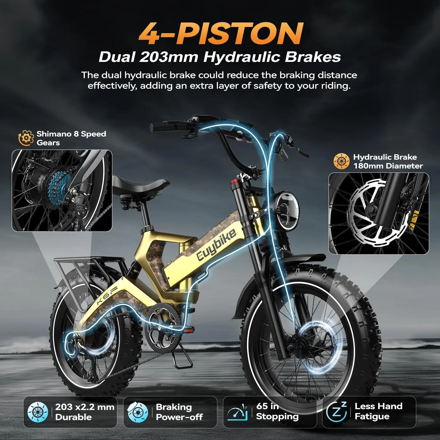 Foldable Electric Bike for Adults, 2000W Peak Motor Ebike, 48V 25AH Removable Battery, 20"x4.0" Fat Tires 35MPH Dirt Bike, 100 Miles Hydraulic Disc Brake Magnesium alloy Frame Folding Mountain Bicycle
