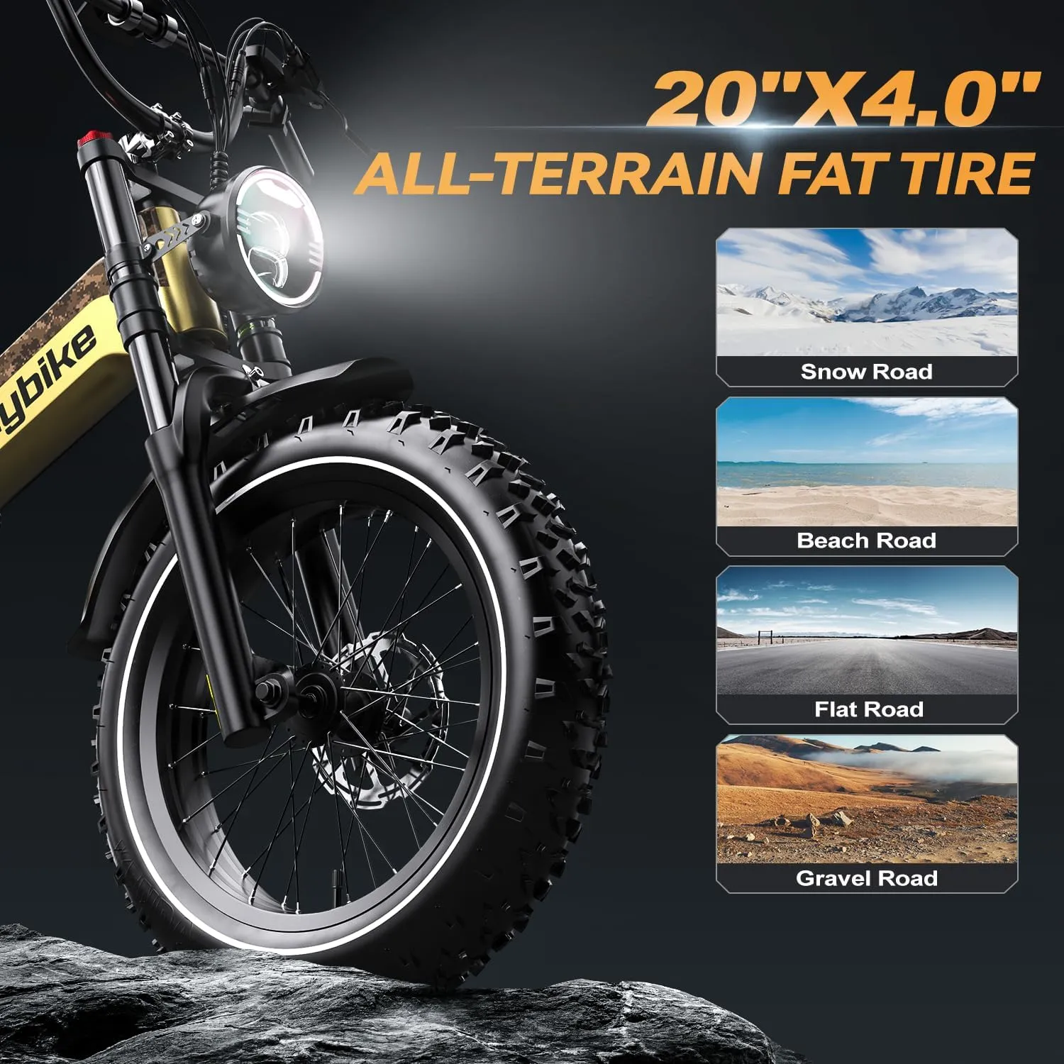 Foldable Electric Bike for Adults, 2000W Peak Motor Ebike, 48V 25AH Removable Battery, 20"x4.0" Fat Tires 35MPH Dirt Bike, 100 Miles Hydraulic Disc Brake Magnesium alloy Frame Folding Mountain Bicycle