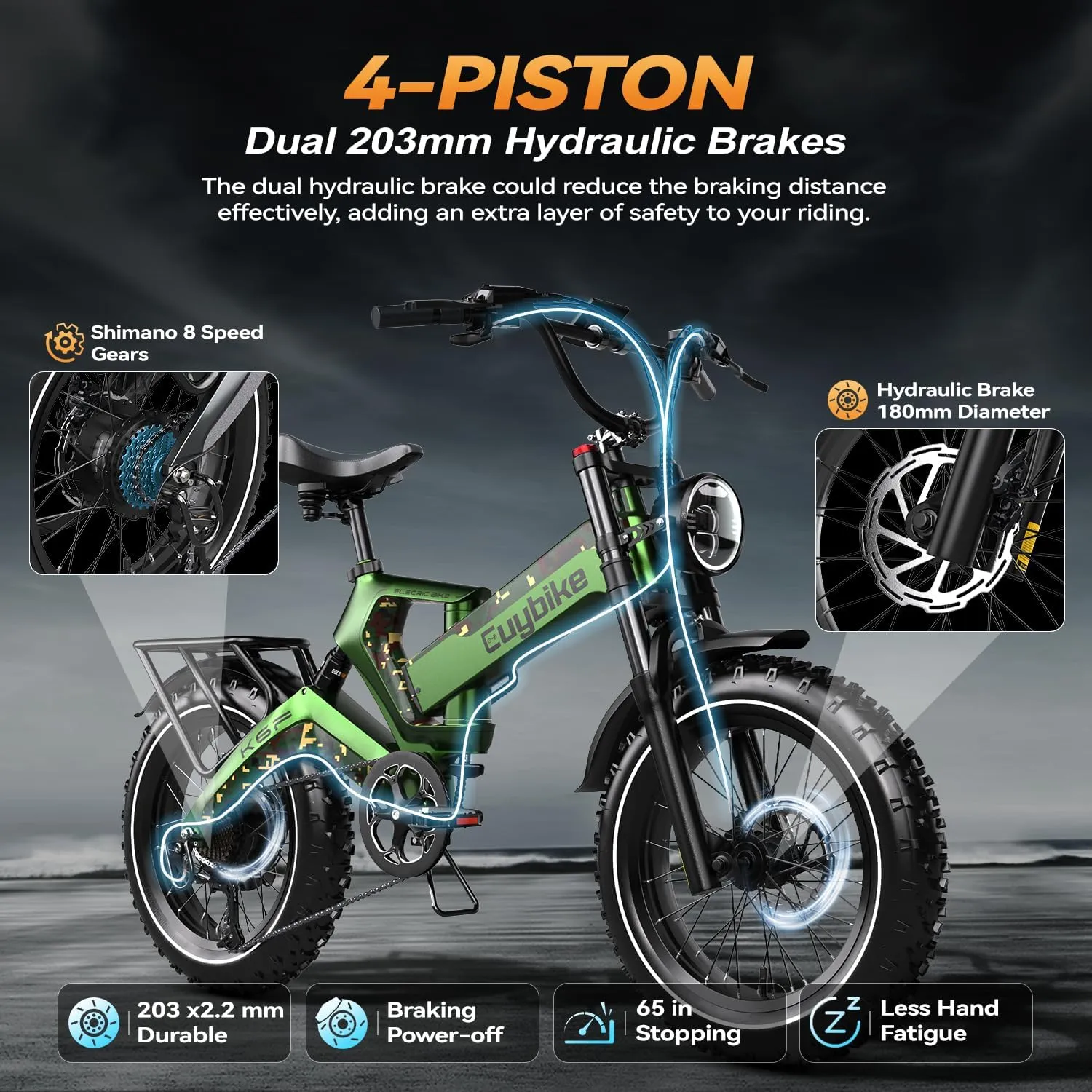 Foldable Electric Bike for Adults, 2000W Peak Motor Ebike, 48V 25AH Removable Battery, 20"x4.0" Fat Tires 35MPH Dirt Bike, 100 Miles Hydraulic Disc Brake Magnesium alloy Frame Folding Mountain Bicycle