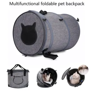 Foldable Pet Carrier Bag - Portable Outdoor Travel Cat Tunnel Toys