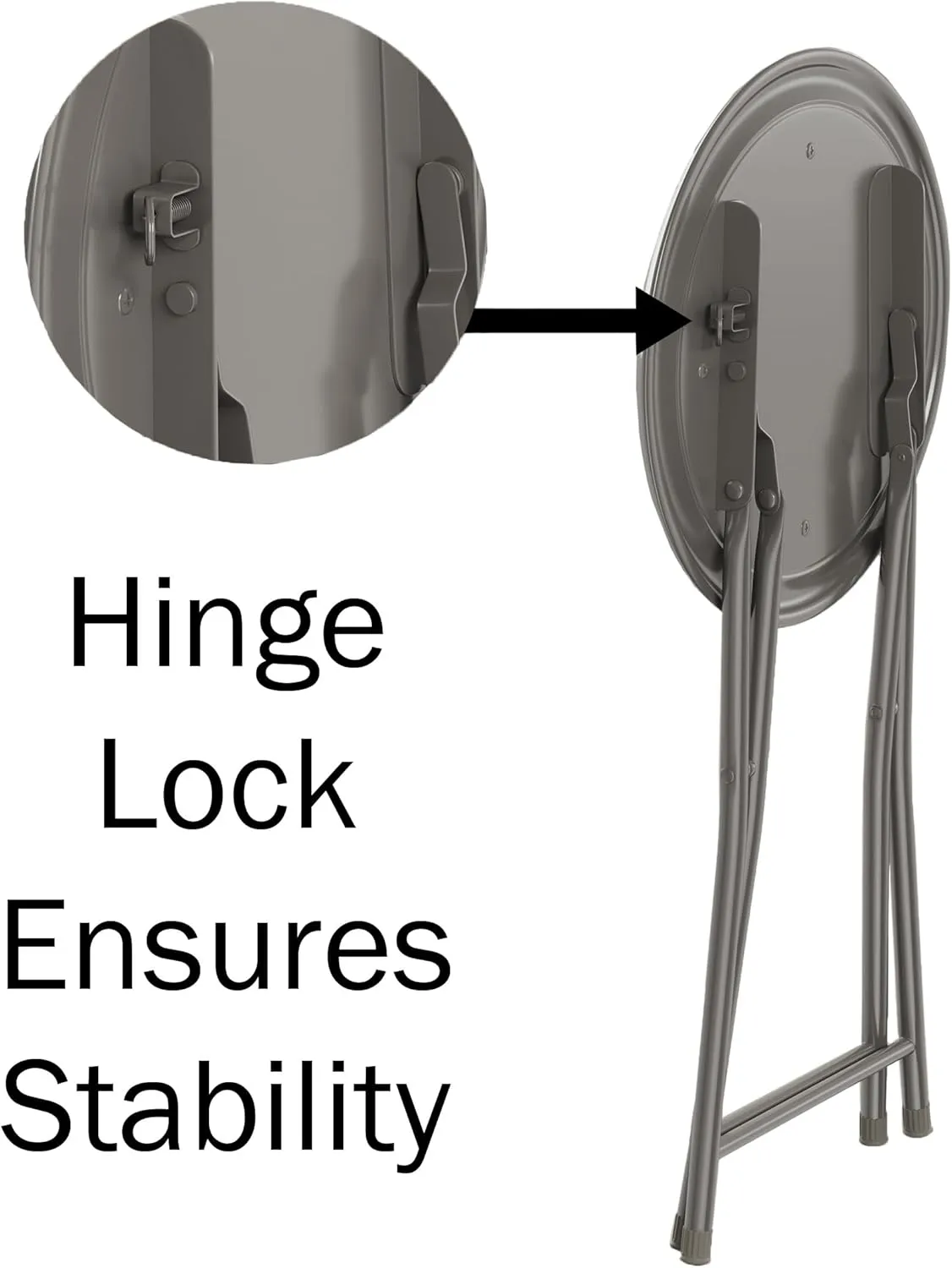 Folding Bar Stool - Heavy-Duty 18-inch Collapsible Padded Round Stool with 300lb Capacity for Dorm, Rec Room, or Game Room by Trademark Home (White)