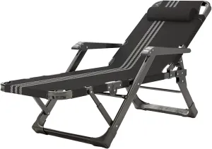 Folding Bed Portable Recliner Chair Patio Lounge Chair Outdoor Sun Lounger Chaise Lounges Leisure Chair Reading Chair Travel Garden Chair Sunbathing Chair Patio