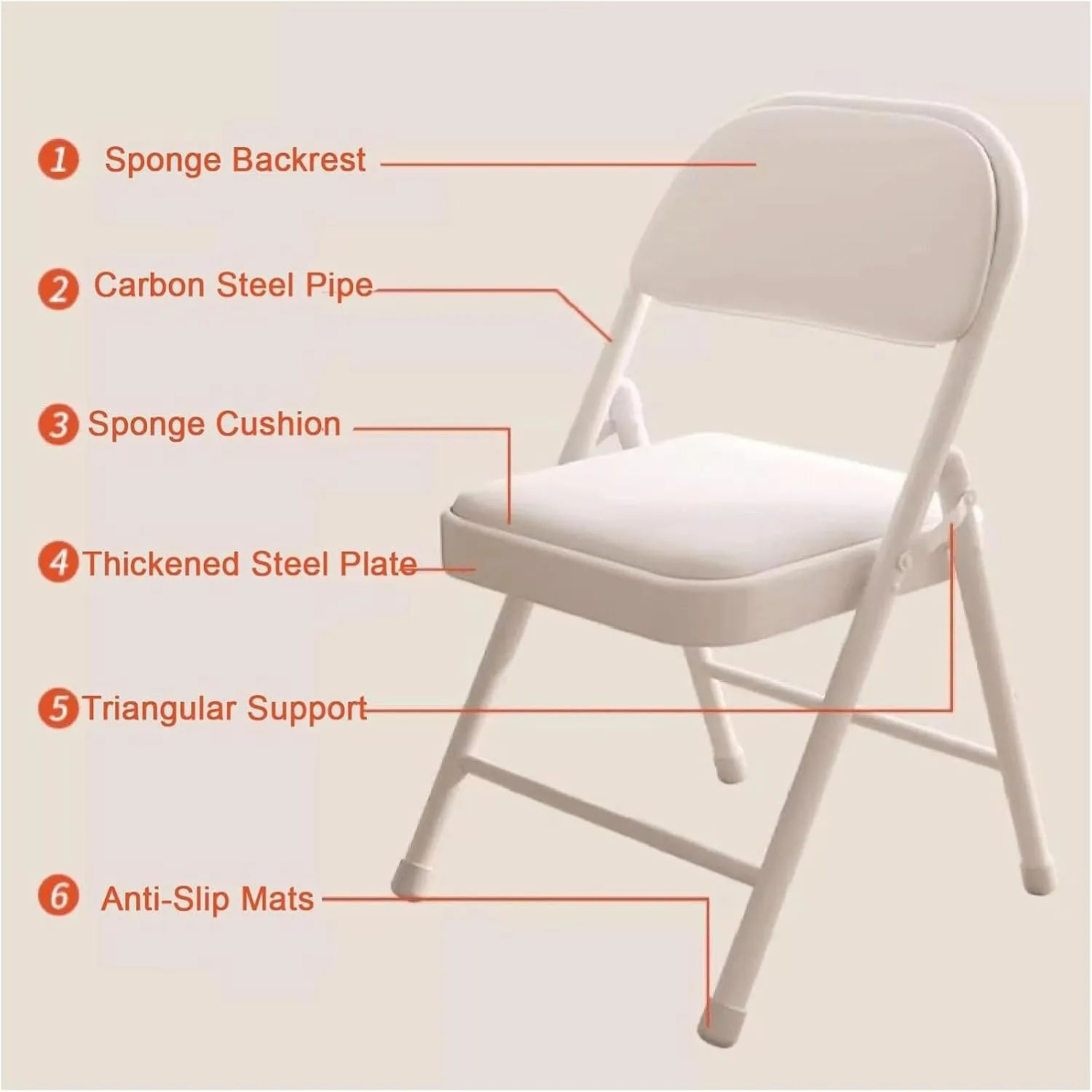 Folding Chair,Folding Camping Chair,Portable Folding Chairs,Sturdy Metal Frame,Versatile for Dining, Living, Office, Camping(Color:Black Blue)