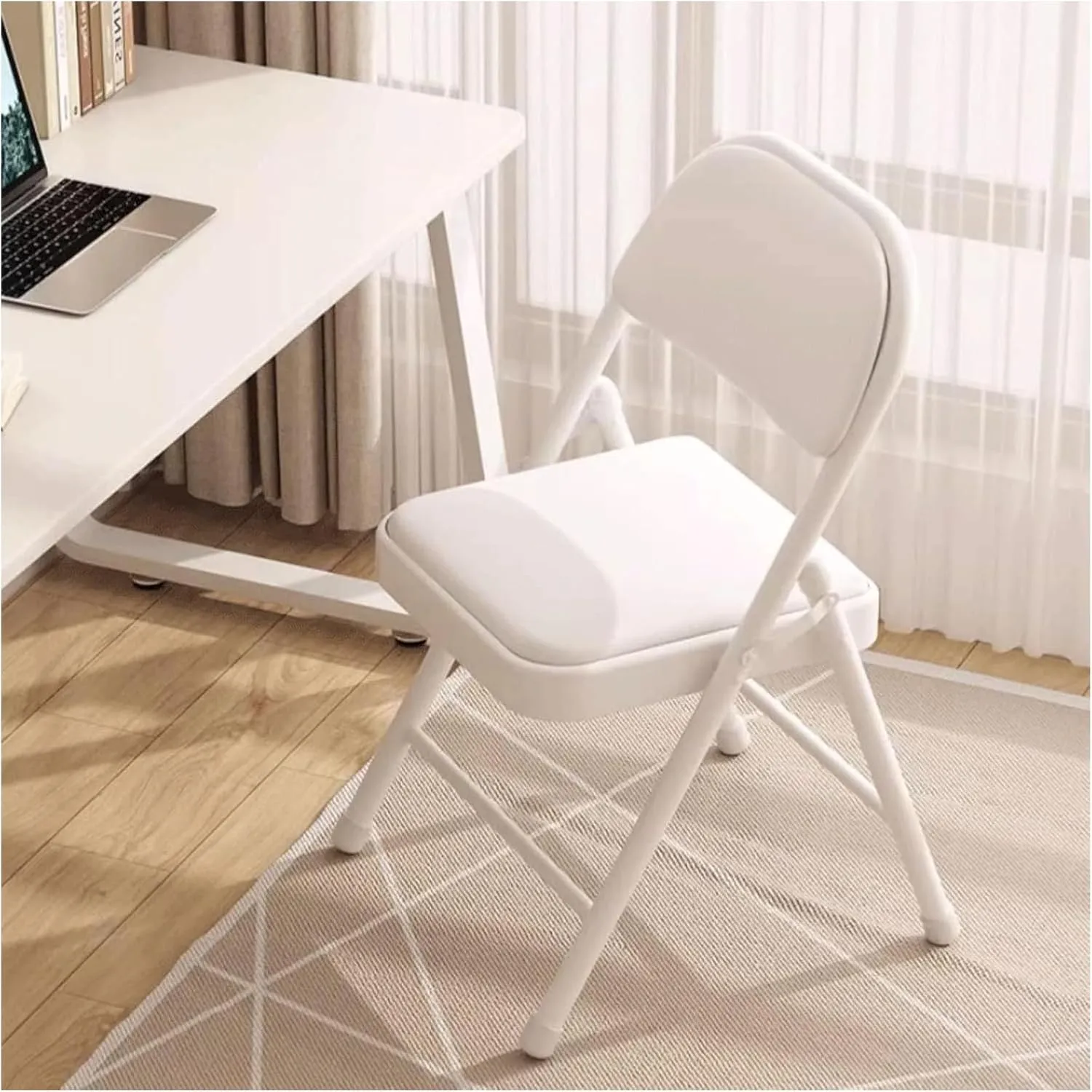 Folding Chair,Folding Camping Chair,Portable Folding Chairs,Sturdy Metal Frame,Versatile for Dining, Living, Office, Camping(Color:Black Blue)
