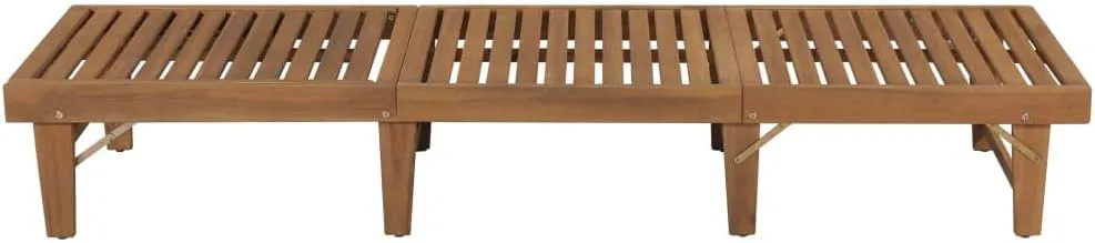 Folding Sun Lounger Outdoor Furniture Solid Acacia Wood Adjustable Backrest Foldable Chaise Lounge Chair for Poolside Tanning Lawn Patio Deck Comfy Reclining Seating