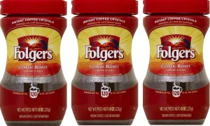 Folgers Instant Coffee Crystals, Classic Roast, 24 ounce