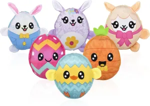 Forest & Twelfth 6 Inch Easter Reversible Plush Toy Set of 3, 2-in-1 Reversable Stuffed Animals, Ideal for Basket Fillers, Party Favors, Kindergarten Gifts, Birthday Gifts for Toddlers