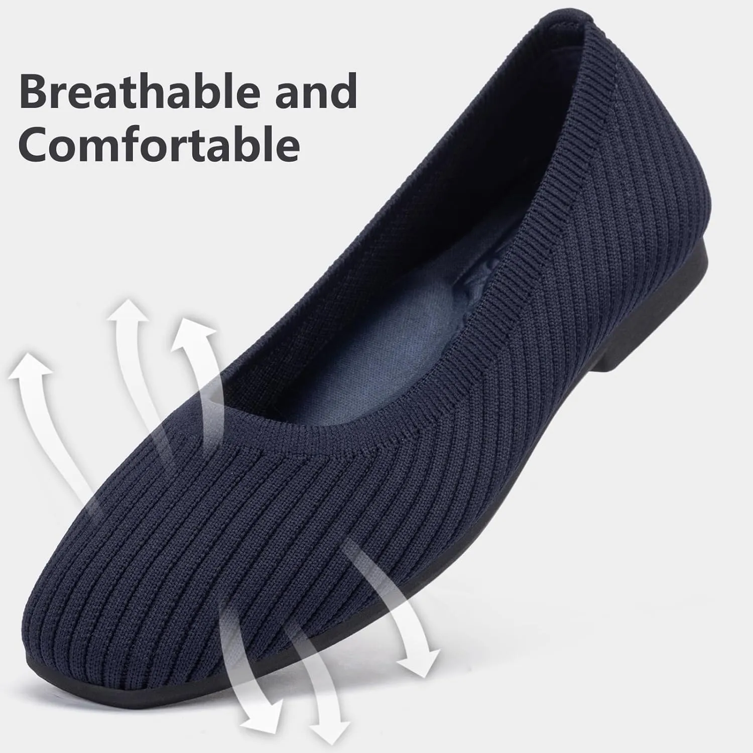 Frank Mully Women's Flats Square Toe Flats Comfortable Slip on Washable Ballet Flats Shoes for Women Dressy Work