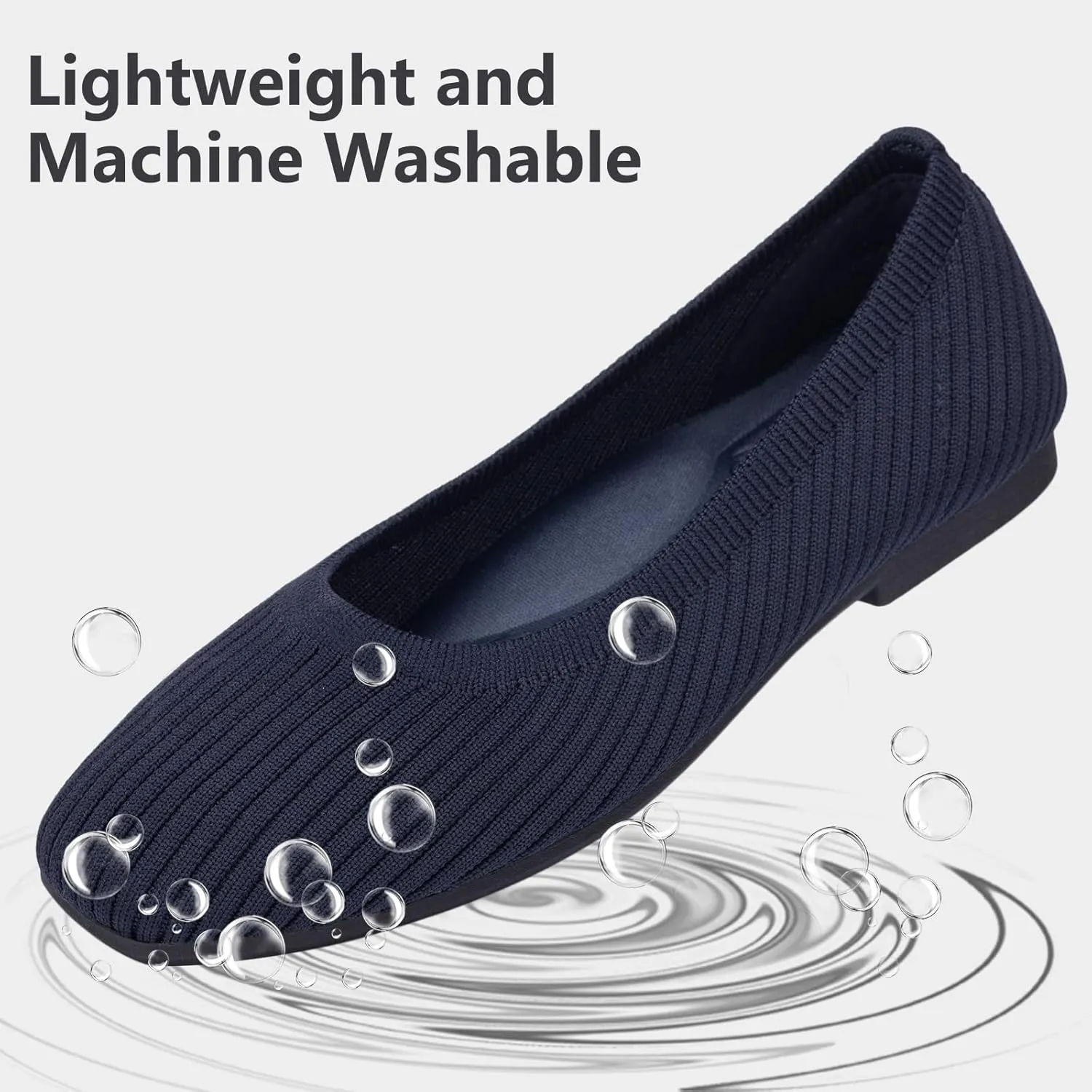 Frank Mully Women's Flats Square Toe Flats Comfortable Slip on Washable Ballet Flats Shoes for Women Dressy Work