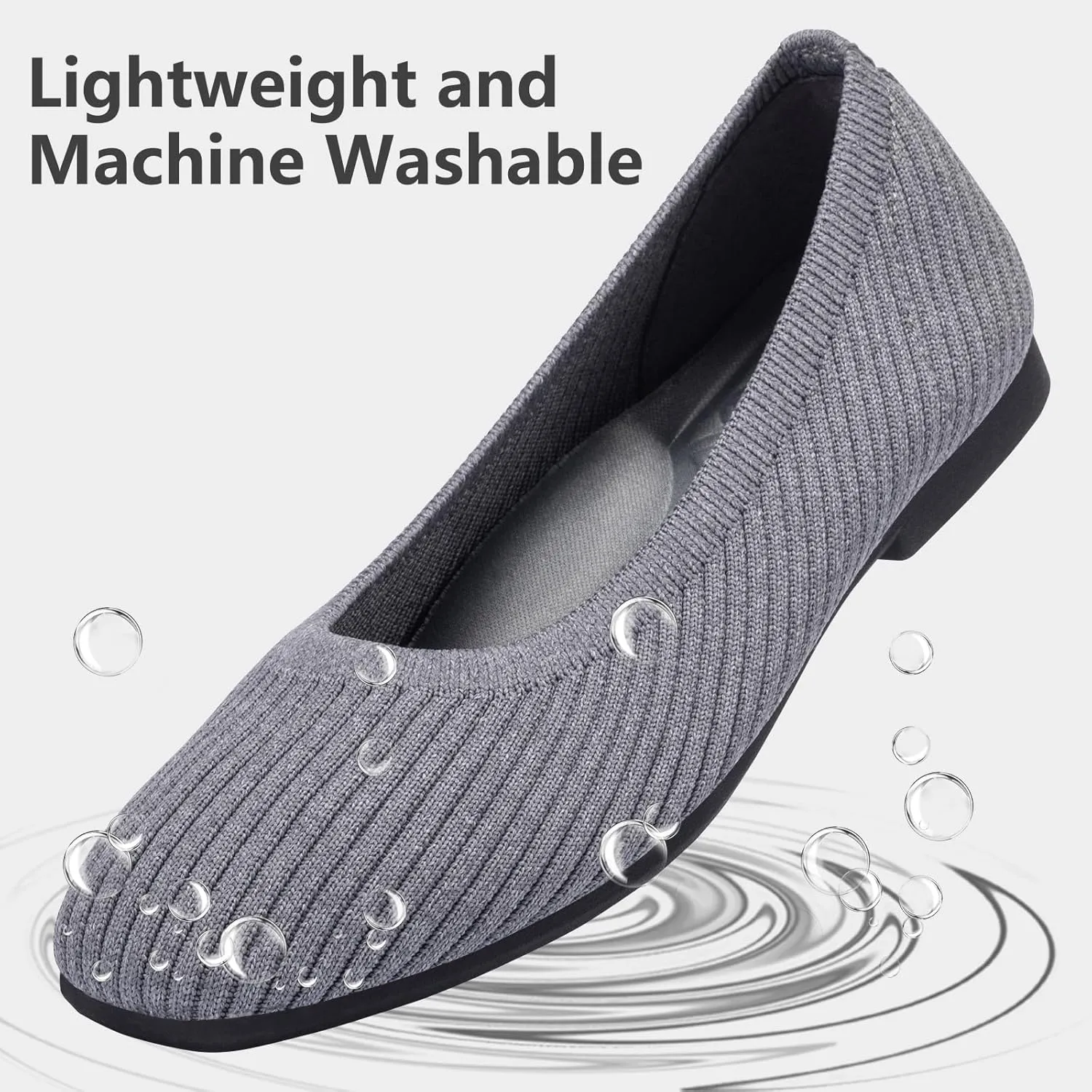 Frank Mully Women's Flats Square Toe Flats Comfortable Slip on Washable Ballet Flats Shoes for Women Dressy Work
