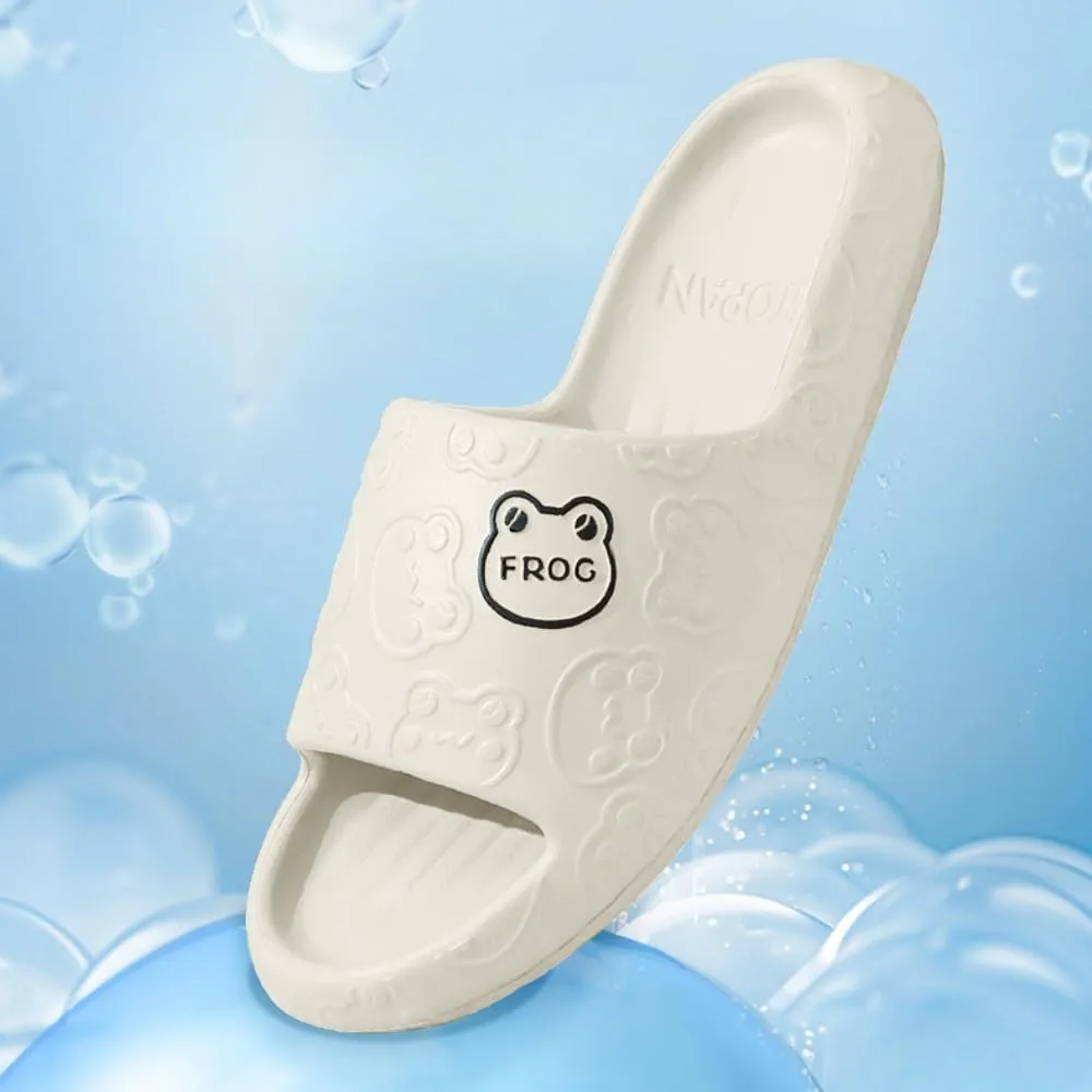 Frog Slippers Cartoon Slippers Summer Female Non-slip Bathroom Couple Home Cute EVA Flip-flops Slippers Outside Wear Men