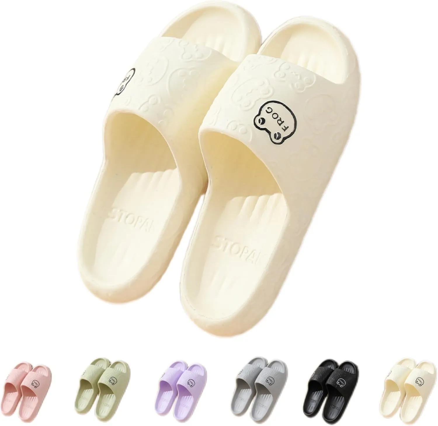 Frog Slippers Cartoon Slippers Summer Female Non-slip Bathroom Couple Home Cute EVA Flip-flops Slippers Outside Wear Men