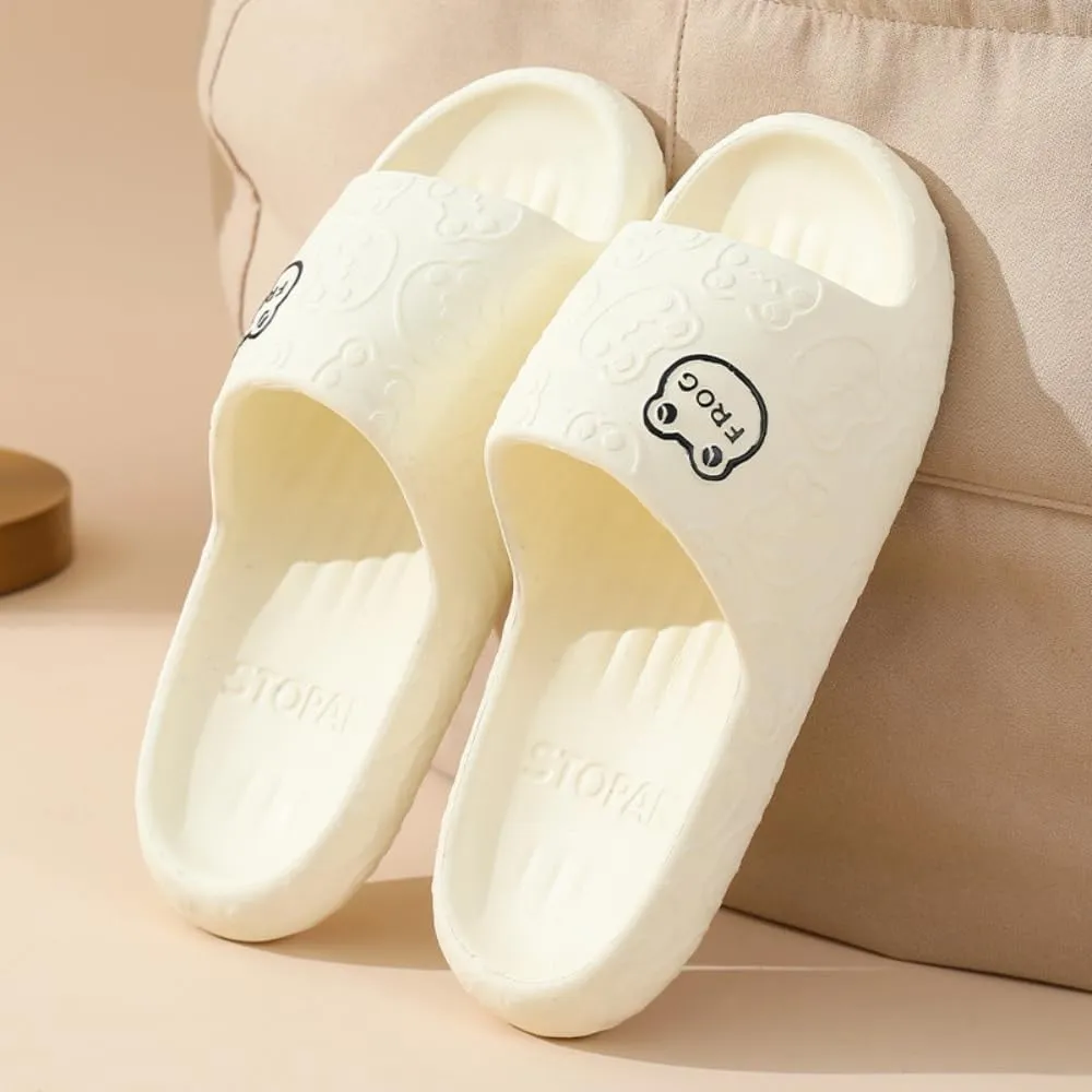 Frog Slippers Cartoon Slippers Summer Female Non-slip Bathroom Couple Home Cute EVA Flip-flops Slippers Outside Wear Men