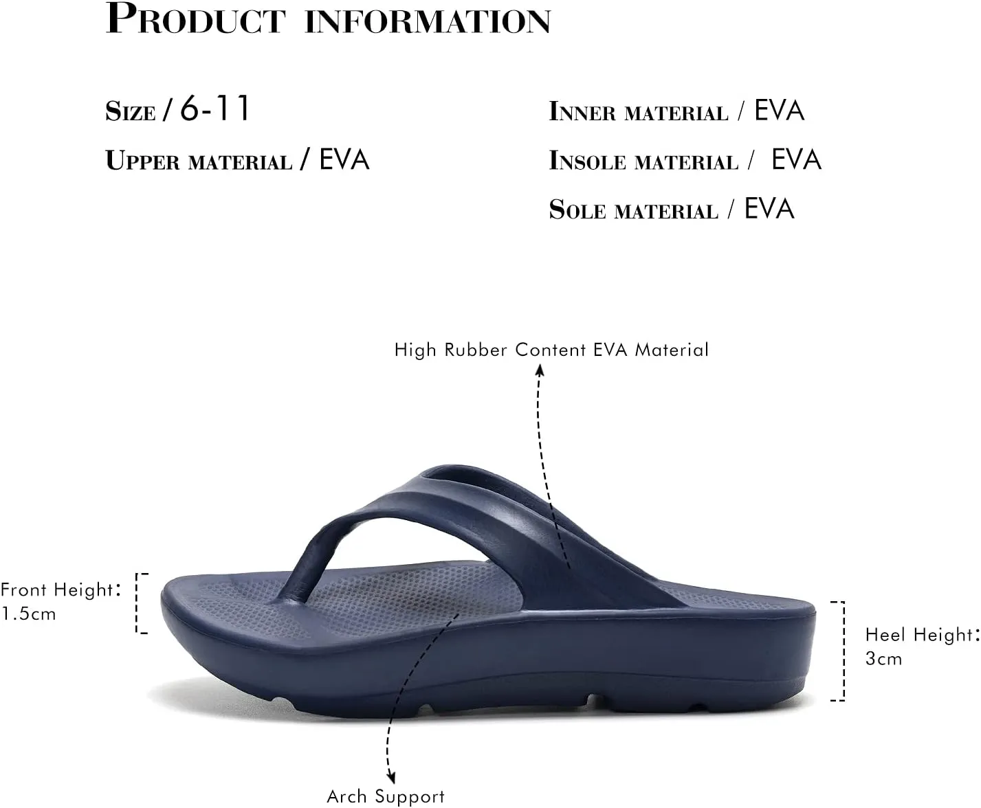 FUNKYMONKEY Women's Thong Flip Flop Ultra Soft Arch Support Sandals