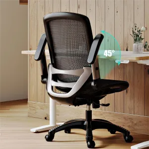 GABRYLLY Ergonomic Office Chair, Mesh Desk Chair - Lumbar Support and Adjustable Flip-up Arms, Soft Wide Seat, 90-120° Tilt, High Back Home Ergonomic Chairs Swivel Task Chair, Easy Assemble