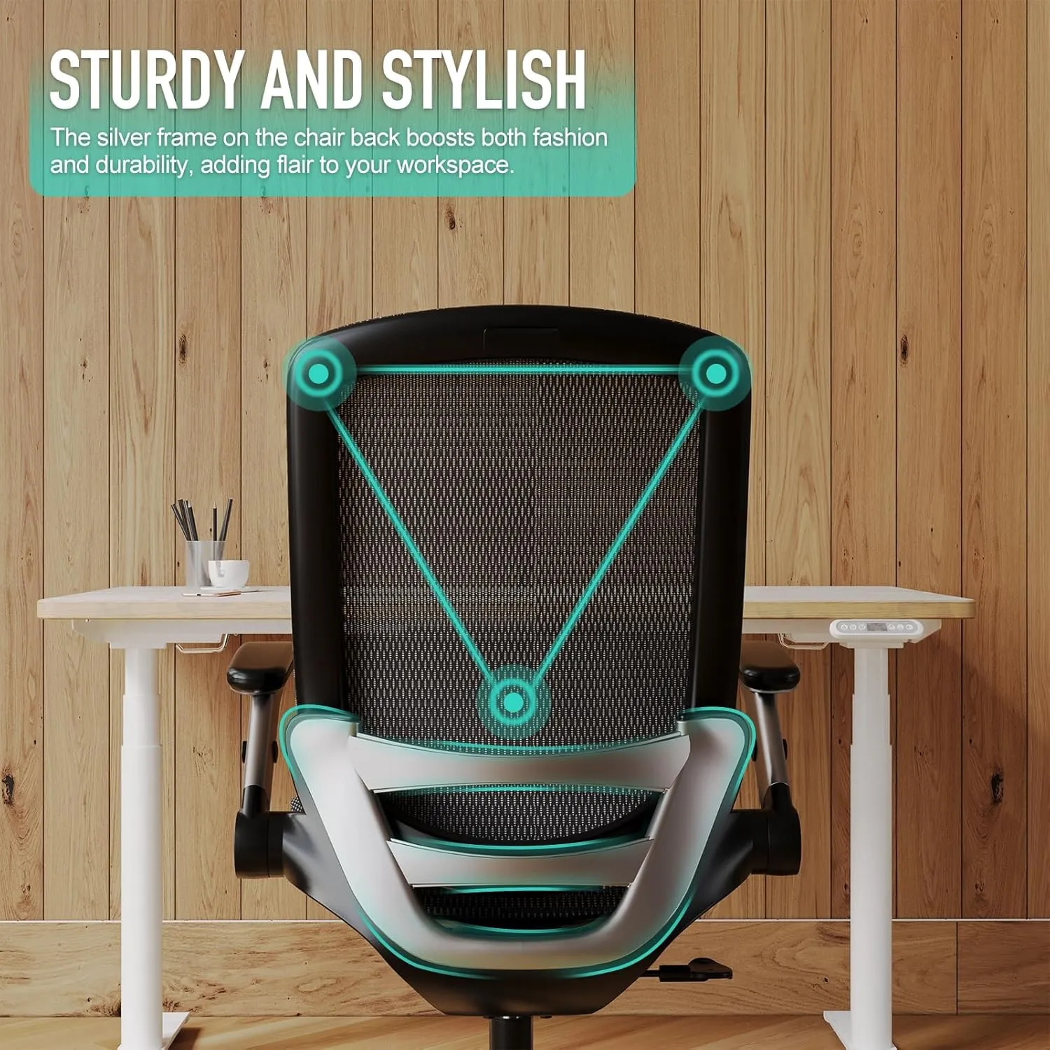 GABRYLLY Ergonomic Office Chair, Mesh Desk Chair - Lumbar Support and Adjustable Flip-up Arms, Soft Wide Seat, 90-120° Tilt, High Back Home Ergonomic Chairs Swivel Task Chair, Easy Assemble