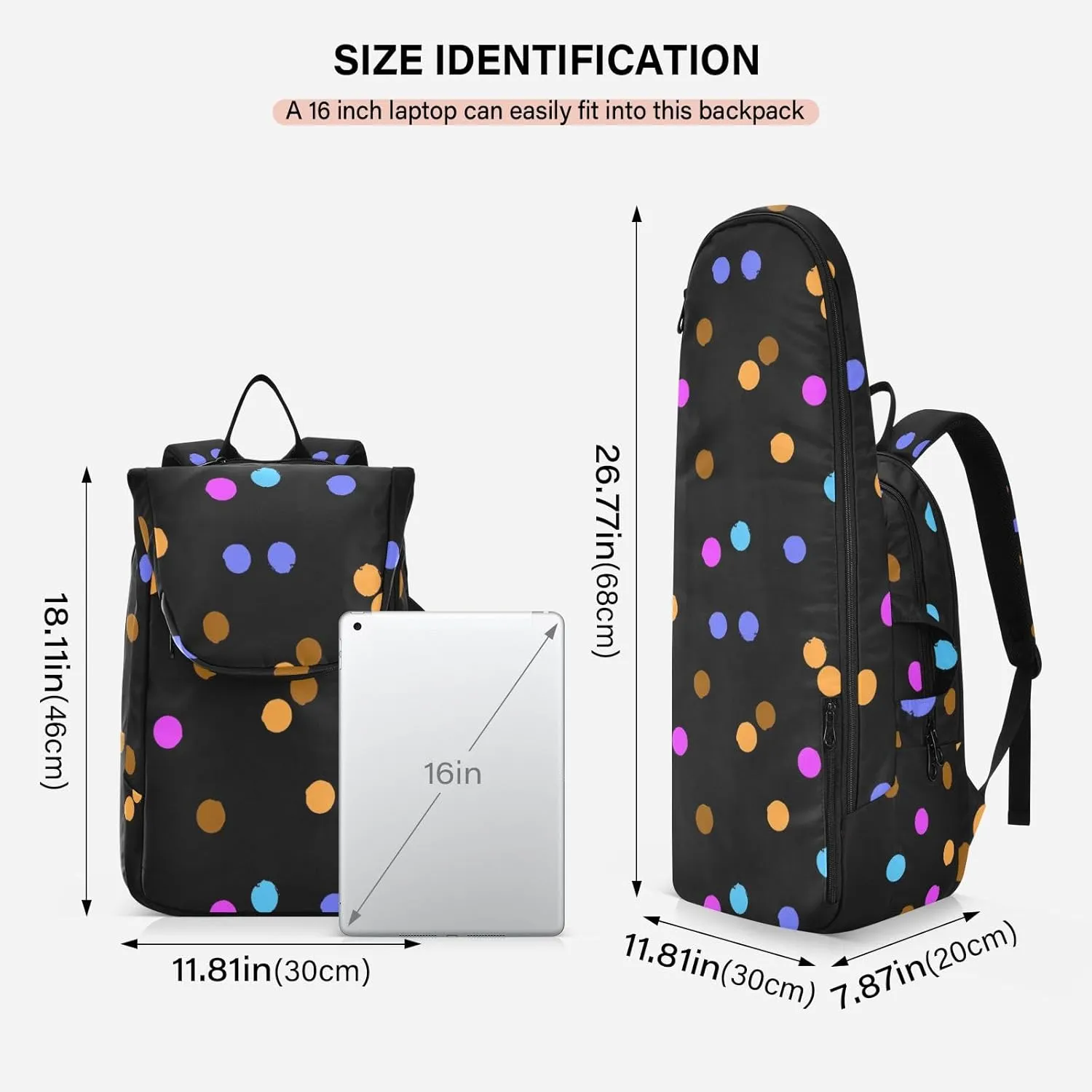 GAIGEO Polka Dot Racket Bag, Multilayer Design Badminton Bag, Sports and Daily Use