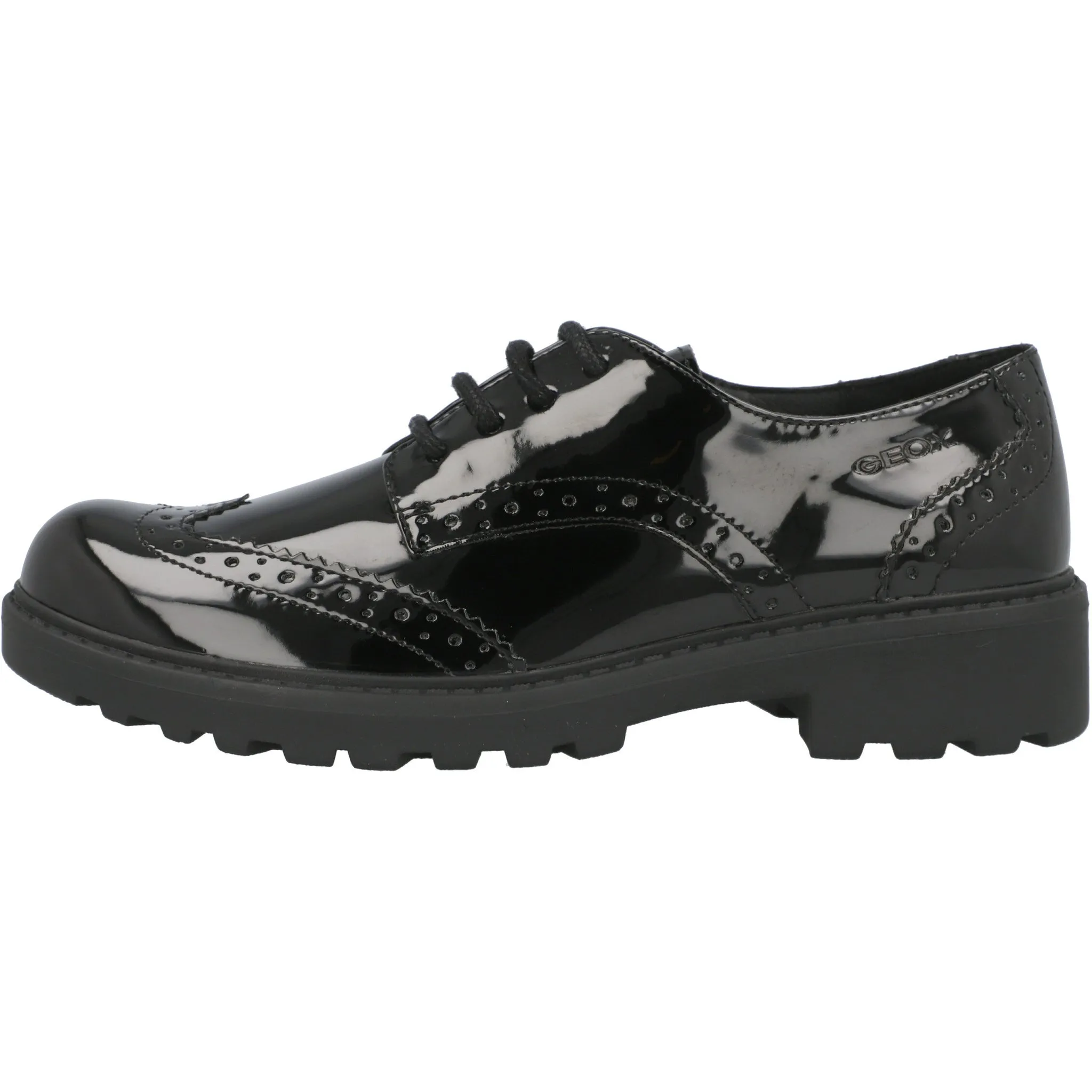 Geox Casey Black Boy's Derby Shoes