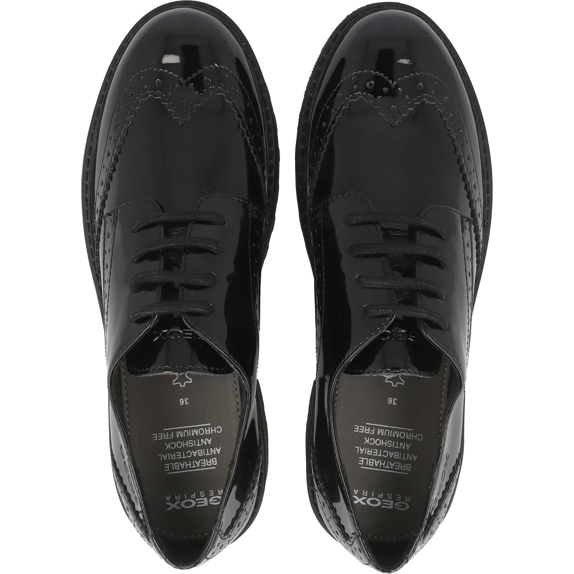 Geox Casey Black Boy's Derby Shoes