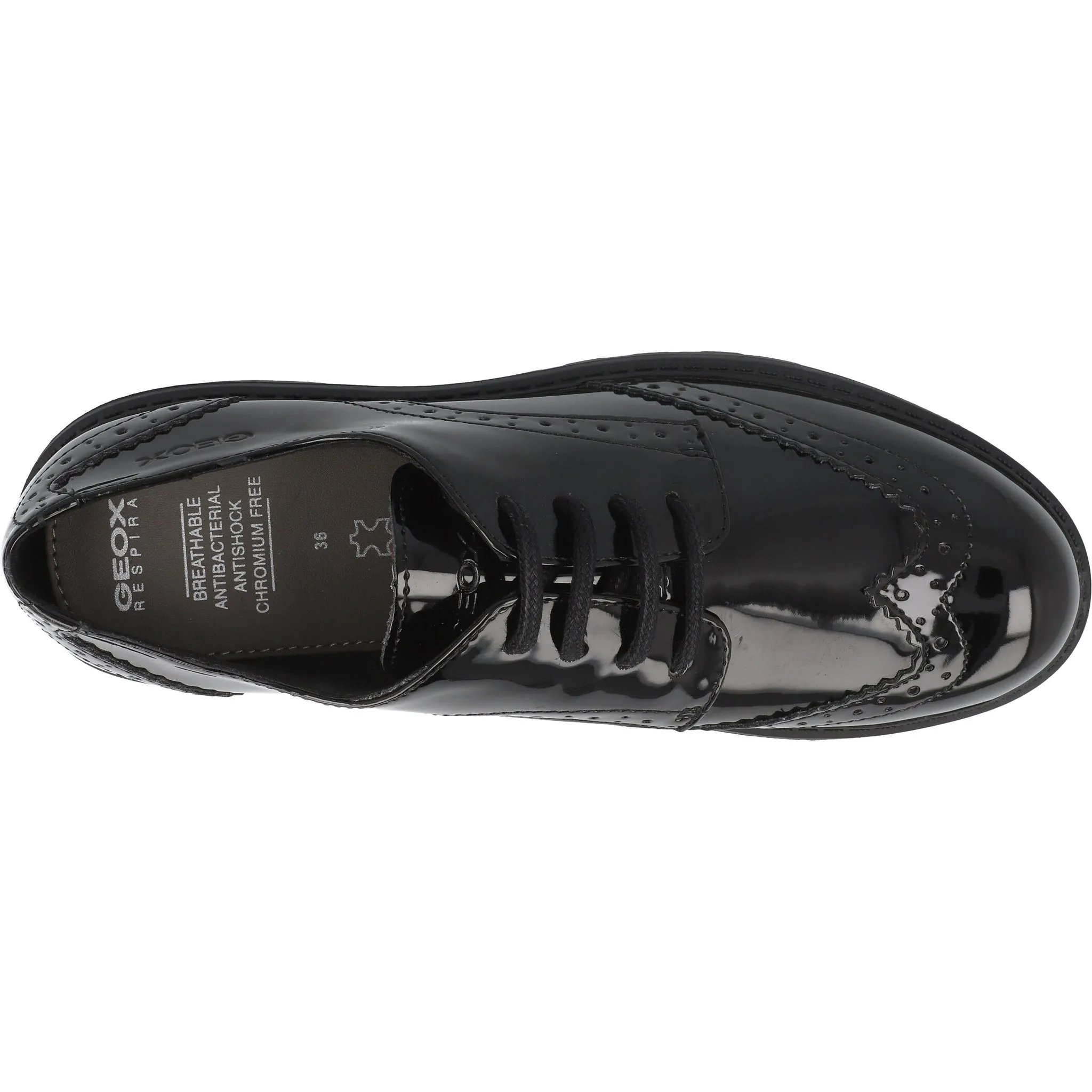 Geox Casey Black Boy's Derby Shoes