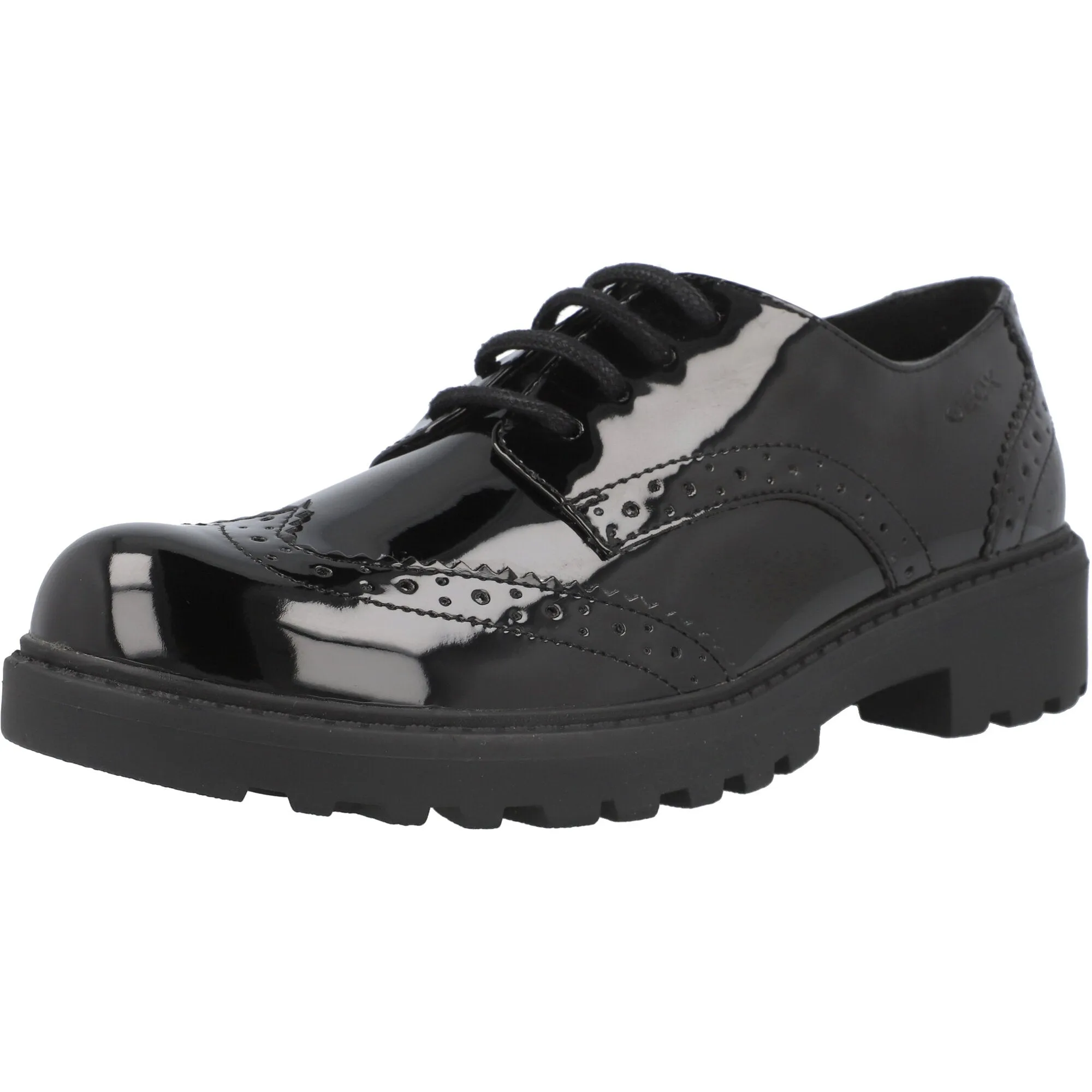 Geox Casey Black Boy's Derby Shoes