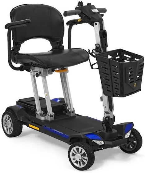 Golden Technologies Buzzaround Carry On Fold-Flat Travel Lithium Battery Mobility Scooter-Blue