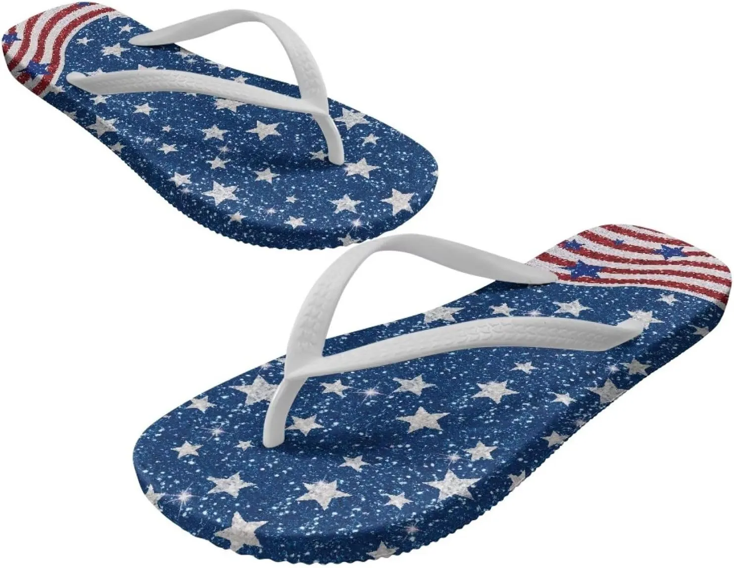 GOSTONG Women's Flip Flops Non-Slip Lightweight Sandals for Beach Pool Party Comfort Summer Sandals Teen Girls White Strap Size 5-9