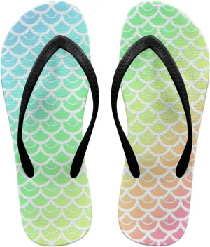 GOSTONG Women's Vacation Sandals Soft Non-Slip Flip Flops Lightweight Beach Pool Sandals Summer Slippers for Teen Girls Black Strap Size 5.5-9.5