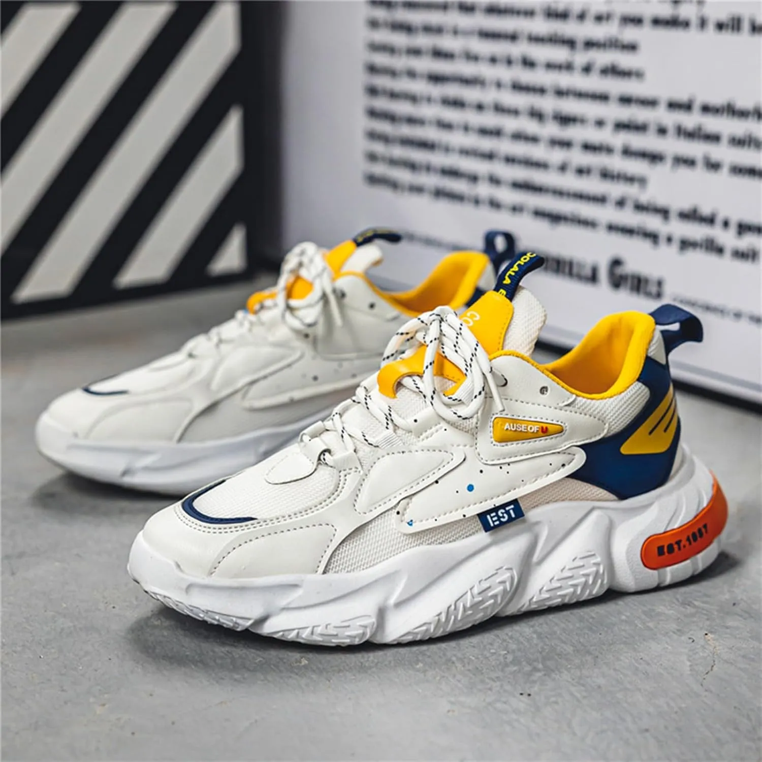 GSIGUL Running Shoes for Men Tennis Walking Shoes Cushioning Mens Sneaker Athletic Workout Casual Shoes