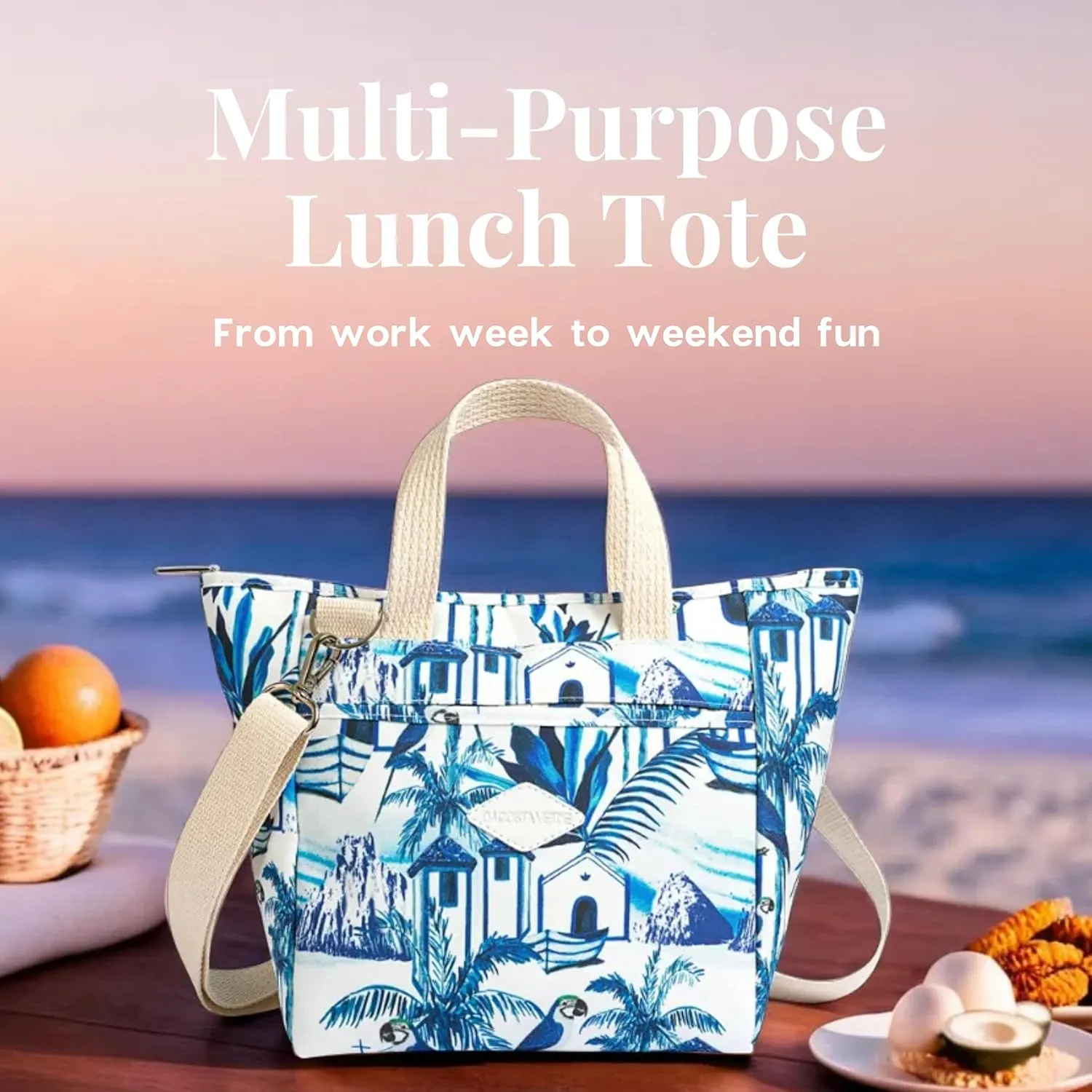 Handbag, Lunch Tote - Blue Nordeste