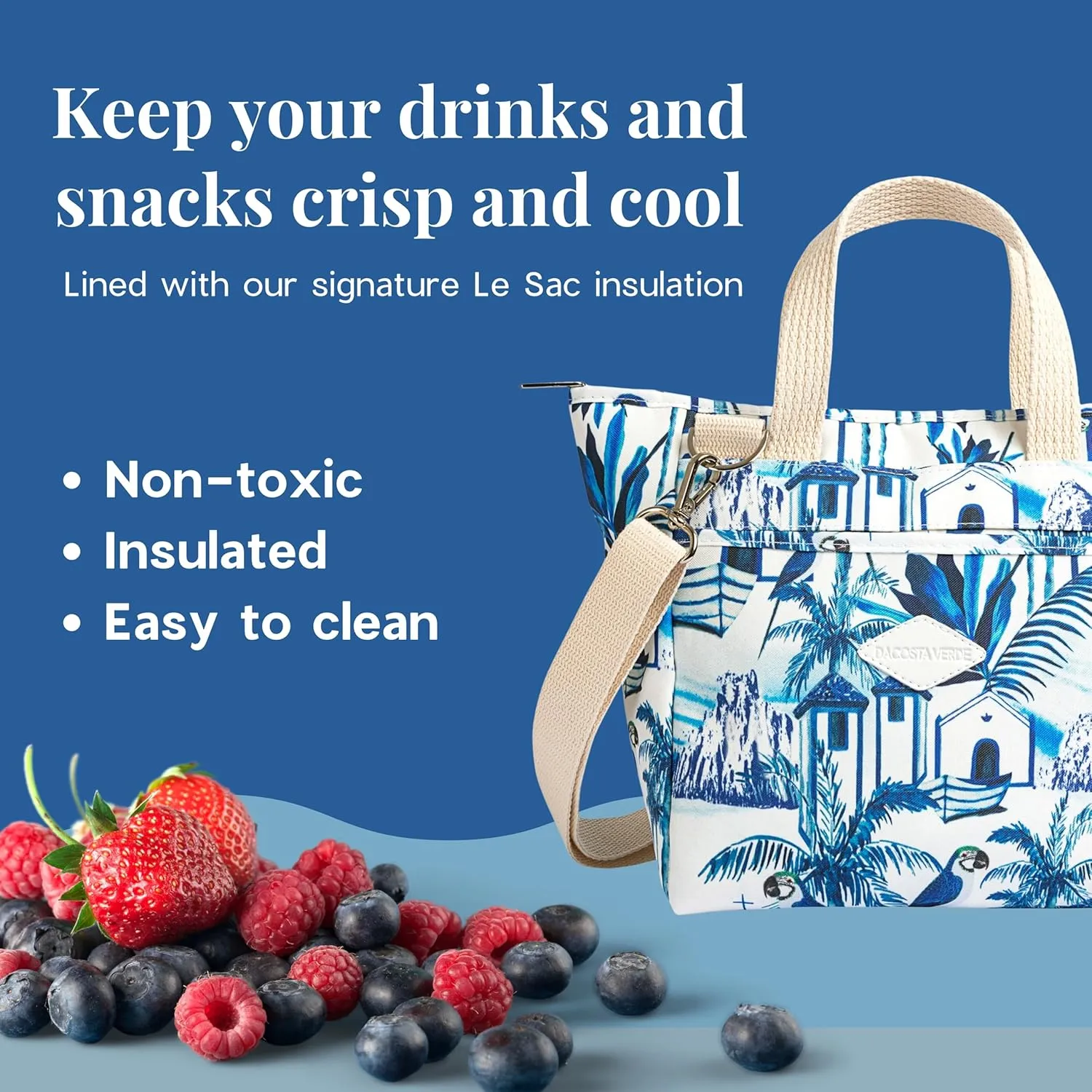 Handbag, Lunch Tote - Blue Nordeste